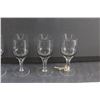 Image 2 : (4) Floral Stemmed Smoke Ware Liquor Goblets
