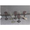 Image 2 : Petite Carafe and (7) Dessert Wine Glasses