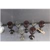 Image 3 : Petite Carafe and (7) Dessert Wine Glasses