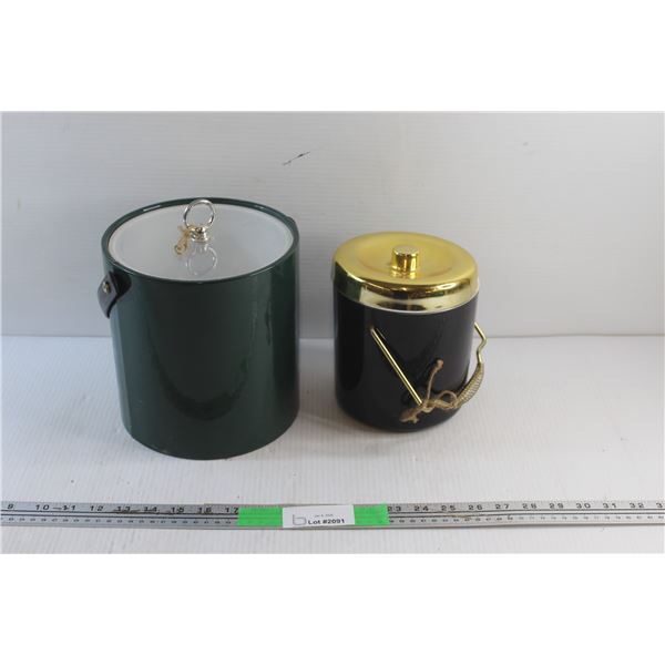 Emerald Melamine and Art Deco Ice Buckets
