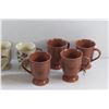 Image 2 : Burgundy Floral and Sienna Clay Ceramic Mugs