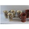 Image 3 : Burgundy Floral and Sienna Clay Ceramic Mugs