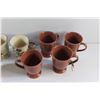 Image 4 : Burgundy Floral and Sienna Clay Ceramic Mugs
