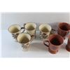 Image 5 : Burgundy Floral and Sienna Clay Ceramic Mugs