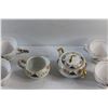 Image 5 : (6) Colclough Bone China Tea Cups and Noritake Gold Accented Floral Cream & Sugar Set