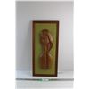 Image 1 : Framed Teak Lady Art 24'' x 11''