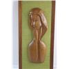 Image 2 : Framed Teak Lady Art 24'' x 11''