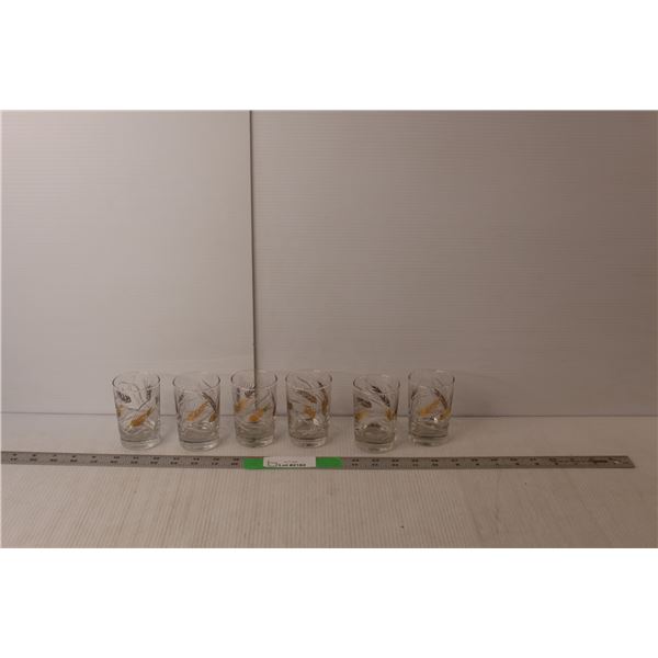(6) Wheat Themed Glasses