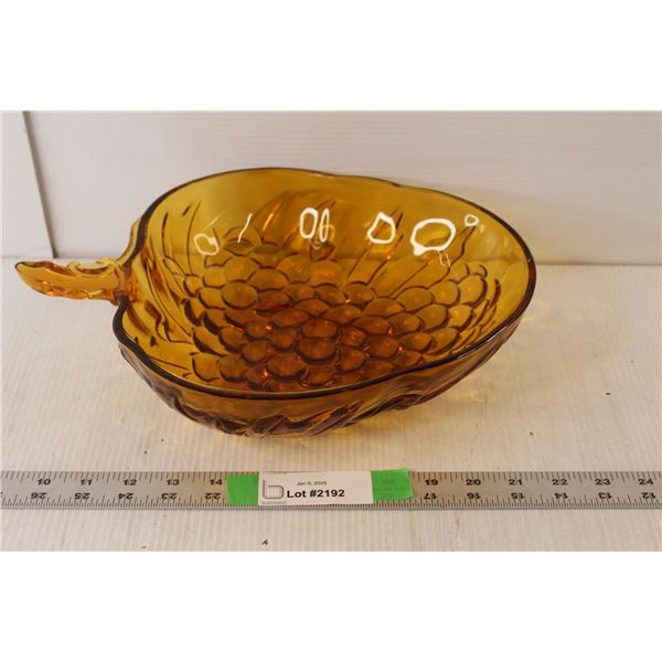 Amber Glass Grape Bowl