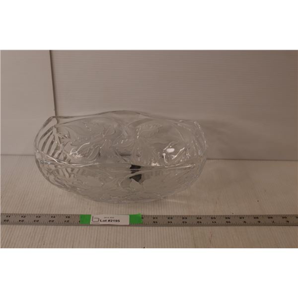 Brilliant Crystal Frosted Floral Bowl