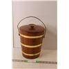 Image 1 : Walnut & Brass Ice Bucket Has Chip