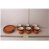 Image 1 : Set of (6) Pumpkin Cappuccino Stonewear Mugs & Saucers