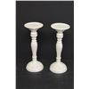 Image 1 : (2) Iridescent Pillar Candle Pedestals 12" Tall