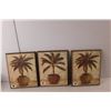 Image 2 : (3) Palm Prints 8" x 10", Wood Planter