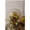 Image 3 : Fog Glass & Gold Colored Fixed Double Swag Lamp