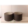 Image 1 : (2) Grey Cylinder Lamp Shades 9" Tall