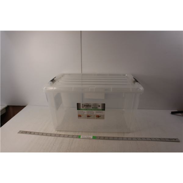 45 Quart Clear Storage Tote 21" Long x 15" Wide x 10.5" Tall- As Is