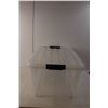 Image 2 : 45 Quart Clear Storage Tote 21" Long x 15" Wide x 10.5" Tall- As Is
