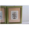 Image 2 : (2) Framed Floral Art Prints 12'' x 10''