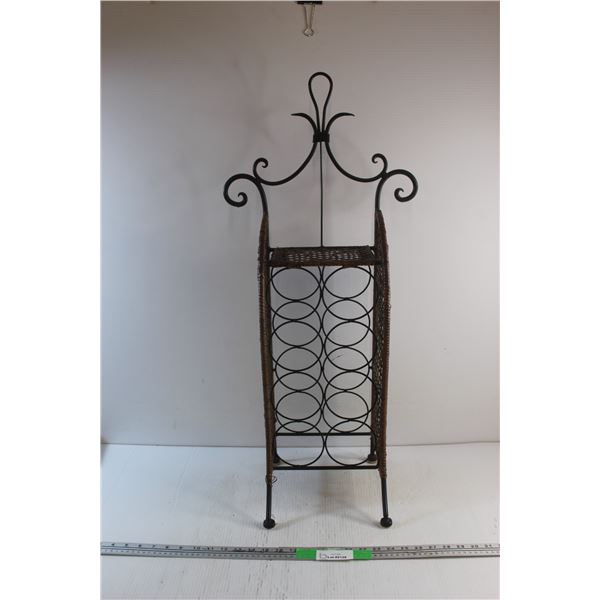 Wicker Wired Wine Rack