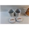 Image 3 : Sugar & Tea Storage Containers with Lids and Ceramic/Copper Tea Pot