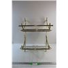 Image 1 : Brass Hanging Bathroom Rack with Glass Shelves