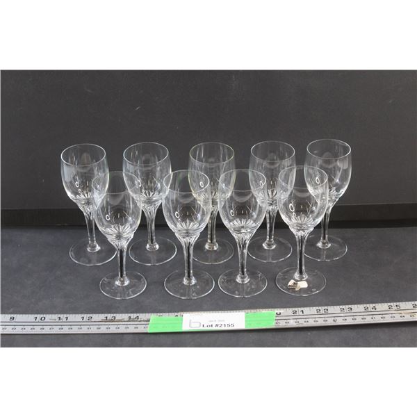 (9) Belfor Crystal  Stemware Glasses