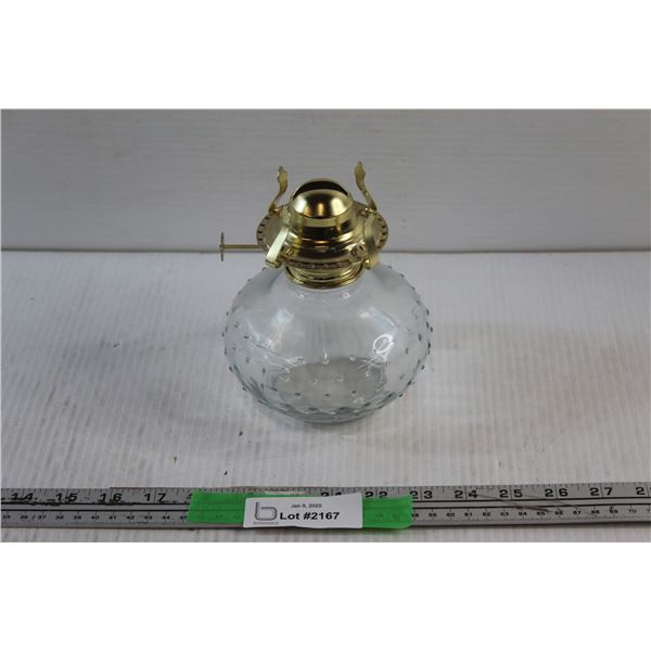 Pale Blue Hobnail Kerosene Lamp Base