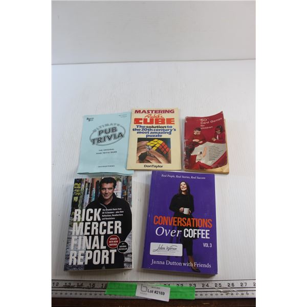 (5) Books - Ultimate Pub Trivia, 50 Card Games for Children and Conversations Over Coffee