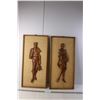 Image 1 : (2) Mounted Sculptures- Fisherman & Market Girl, 25" Tall x 12" Wide