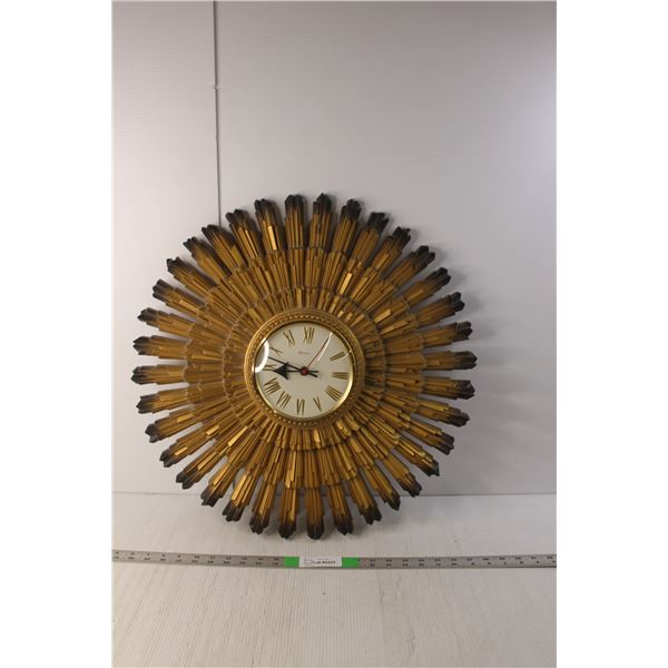 Plastic MCM Starburst Wall Clock- 23.5"