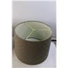 Image 2 : (2) Lamp Shades- Taupe & Off Wide, Up to 12" Tall