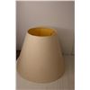 Image 4 : (2) Lamp Shades- Taupe & Off Wide, Up to 12" Tall