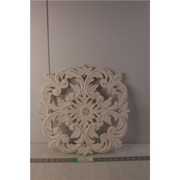 White Wood Wall Art Piece 15.5"