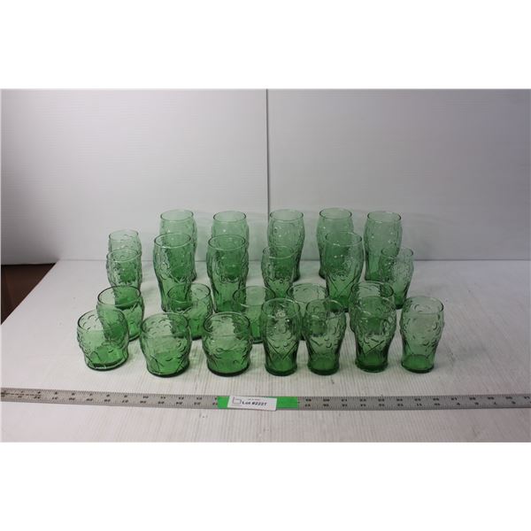 (4) Piece Emerald Glass Set