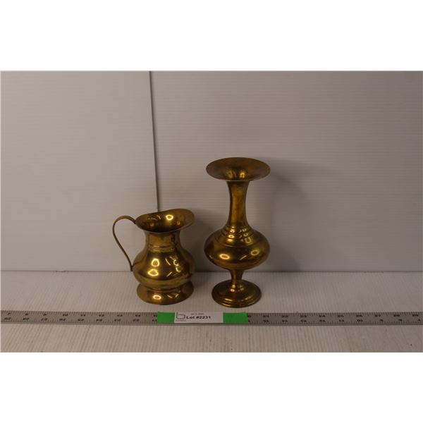 Brass Pitcher & Vase Up to 7.75" Tall