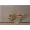 Image 1 : Sadler CeramicWhite and Gold Swirl Creamer & Sugar Set