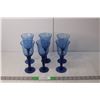 Image 1 : (6) Cobalt Blue Wine Glasses