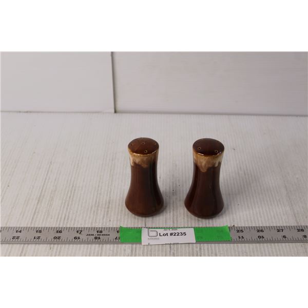 (2) Earthy Glazed Salt & Pepper Shakers