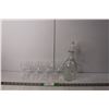 Image 1 : (4) Port Glasses & Glass Decanter 12" Tall