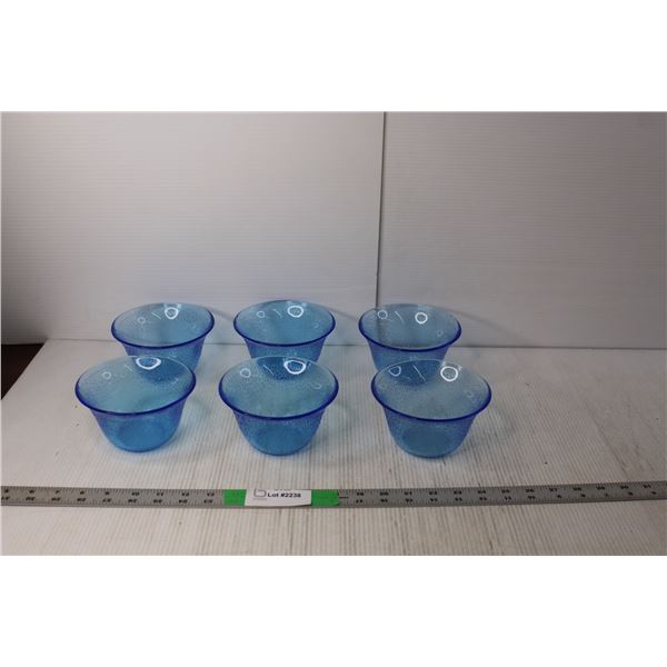 (6) Sapphire Blue Dessert Bowls, Some Chips- As Is