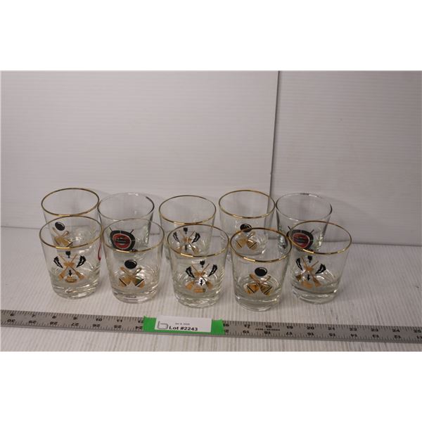 (10) MCM Sports Low-Ball Glasses- Curling & Bowling,