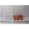 Image 1 : (6) Dominion Glass Canadian Orange and Gold Old Fashion Glasses, (5) Dessert Dishes