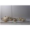 Image 1 : (5) Tea Set Items- Pot, (2) Creamers, (2) Sugar Bowls-Ellgreave & Old Foley