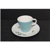 Image 2 : Mikasa Cera-Stone Tea Set Blue - Tea Pot, Cream and Sugar, (9) Cups and (6) Saucers