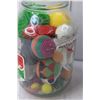 Image 5 : (2) Coconut Figurines- Storage Case, Coin Bank 9" Tall, Toys- Jacks, Golf Balls, Hockey Sack, Misc.