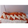 Image 2 : Orange & White Quilt- As Is 77" Long x 60" Wide