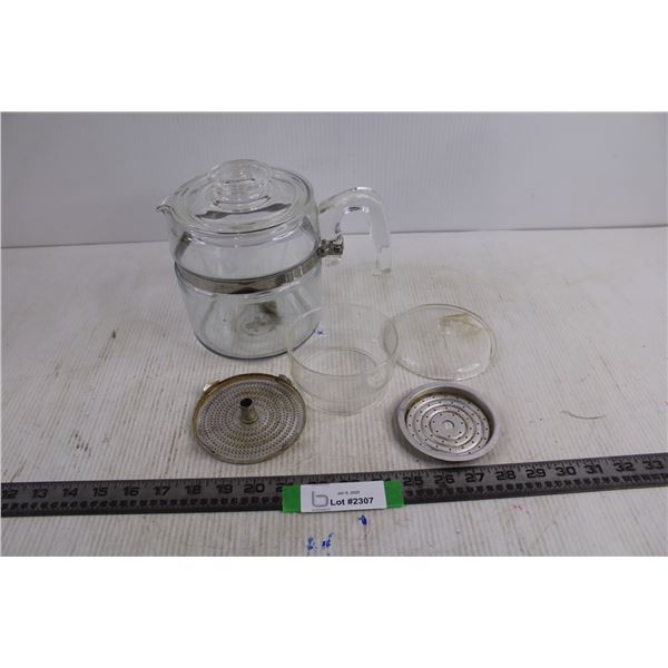 Pyrex Coffee Pot With Accessories - As is