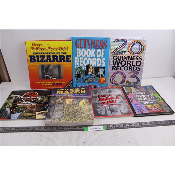 (7) Books (Ripley's Believe It or Not, Guinness Book of Records, Great Book of Mazes, Jurassic Park)