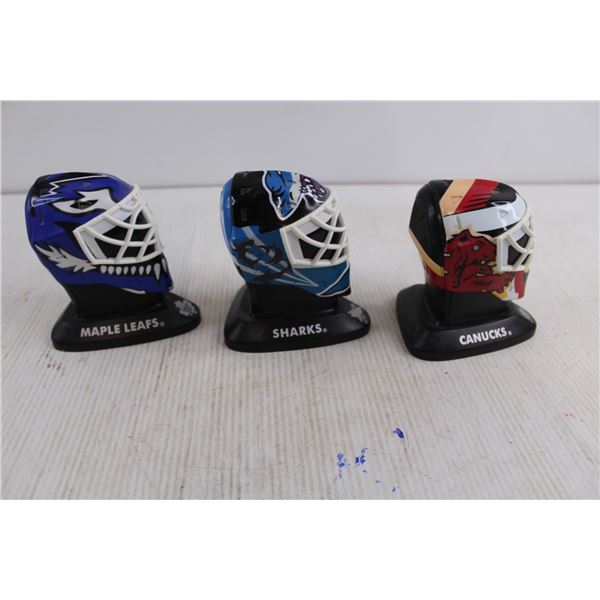 (3) NHL Mini Collectors Goalie Masks (Kirk McLean, Felix Potvin, Wade Flaherty)